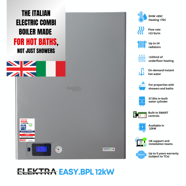 EASY.BPL 12kW Electric Combi Boiler for central heating & bath / shower - Image 5