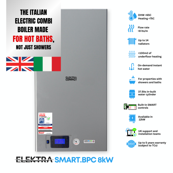 SMART.BPC 8kW Electric Combi Boiler for central heating & bath / shower - Image 5